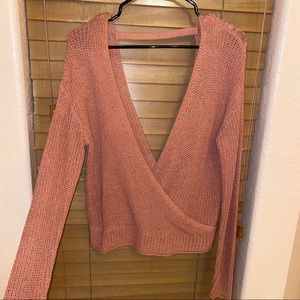 F21 SURPLICE SWEATER